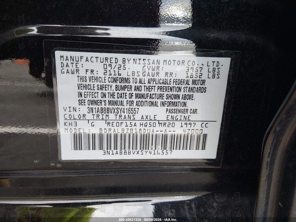 3N1AB8BVXSY416557 2025 NISSAN SENTRA photo no. 9