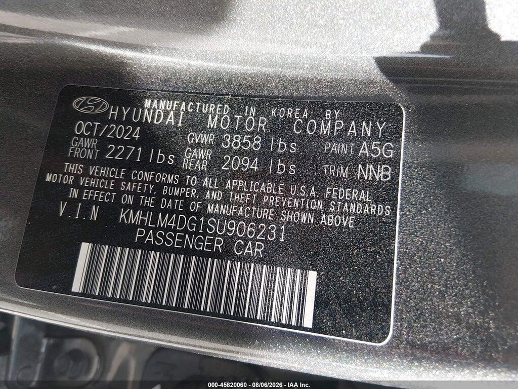 KMHLM4DG1SU906231 2025 HYUNDAI ELANTRA photo no. 9