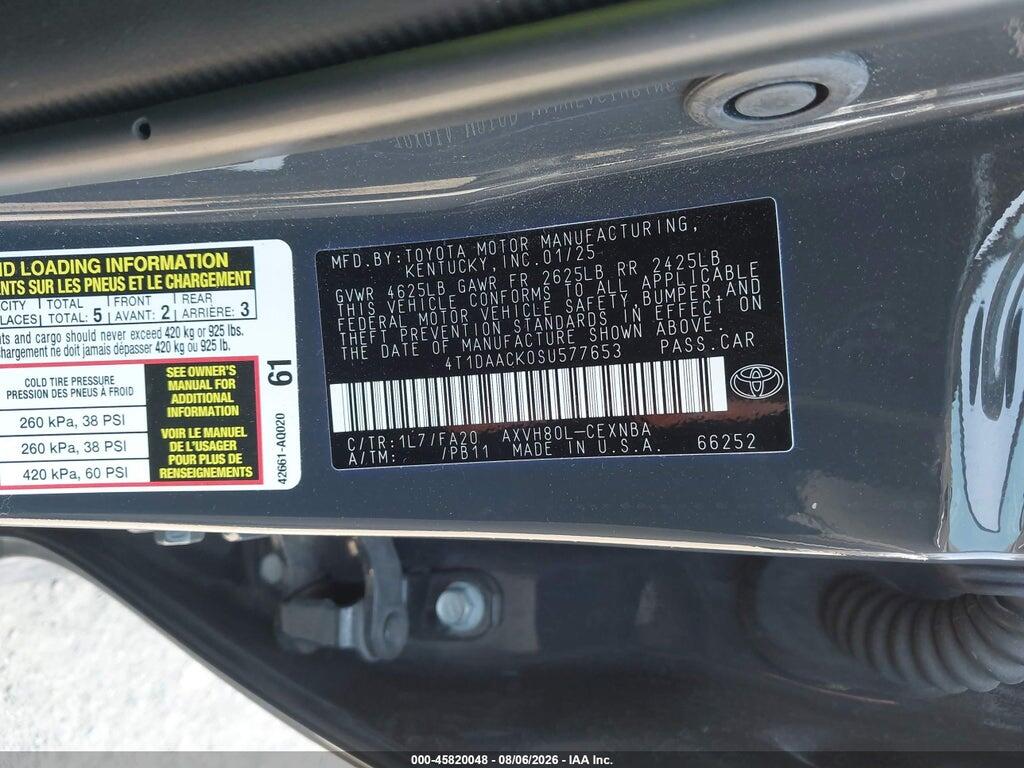 4T1DAACK0SU577653 2025 TOYOTA CAMRY photo no. 9