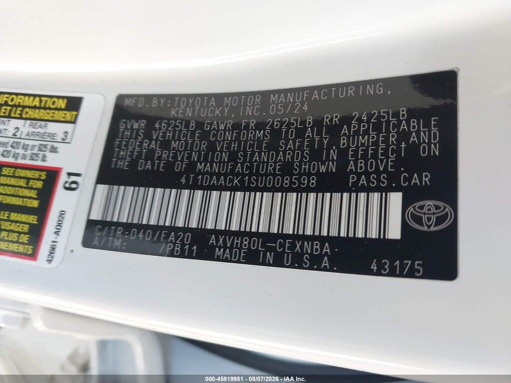 4T1DAACK1SU008598 2025 TOYOTA CAMRY photo no. 9