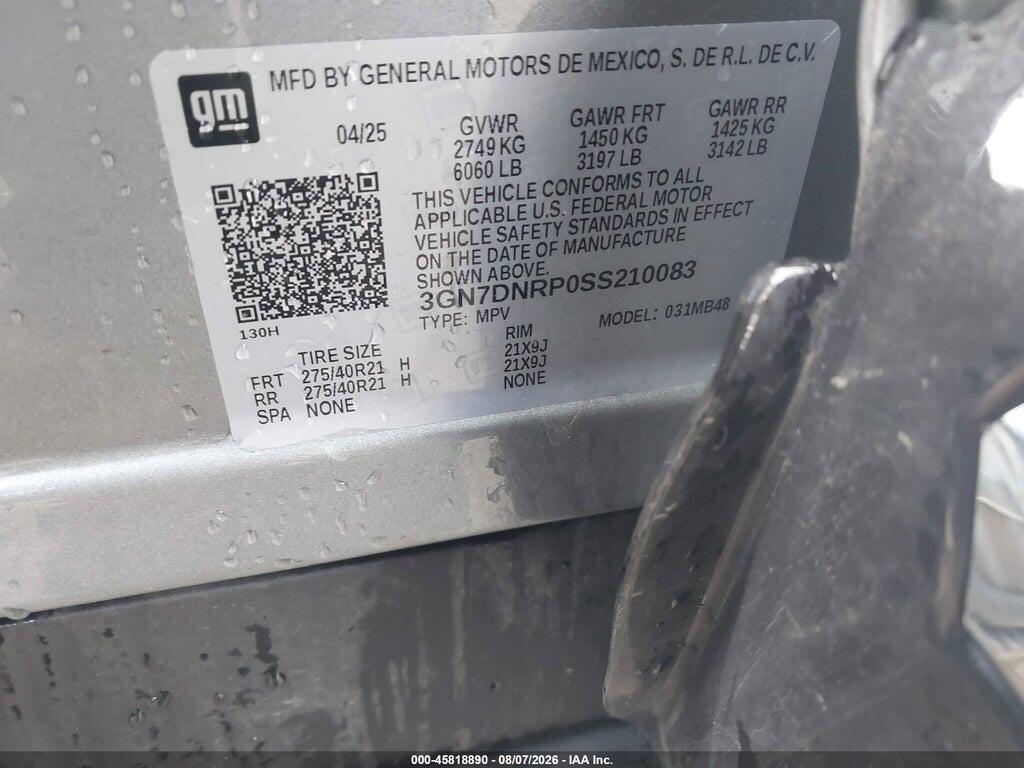 3GN7DNRP0SS210083 2025 CHEVROLET EQUINOX EV photo no. 9