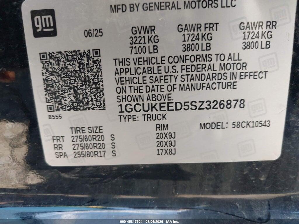 1GCUKEED5SZ326878 2025 CHEVROLET SILVERADO 1500 photo no. 9