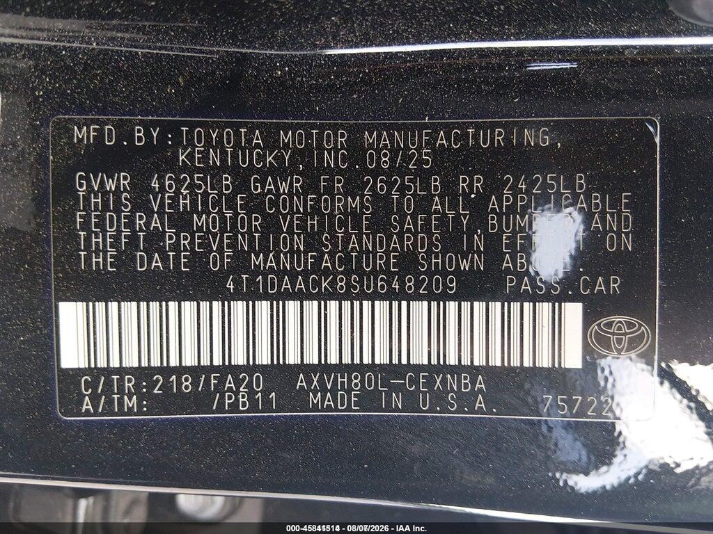 4T1DAACK8SU648209 2025 TOYOTA CAMRY photo no. 9