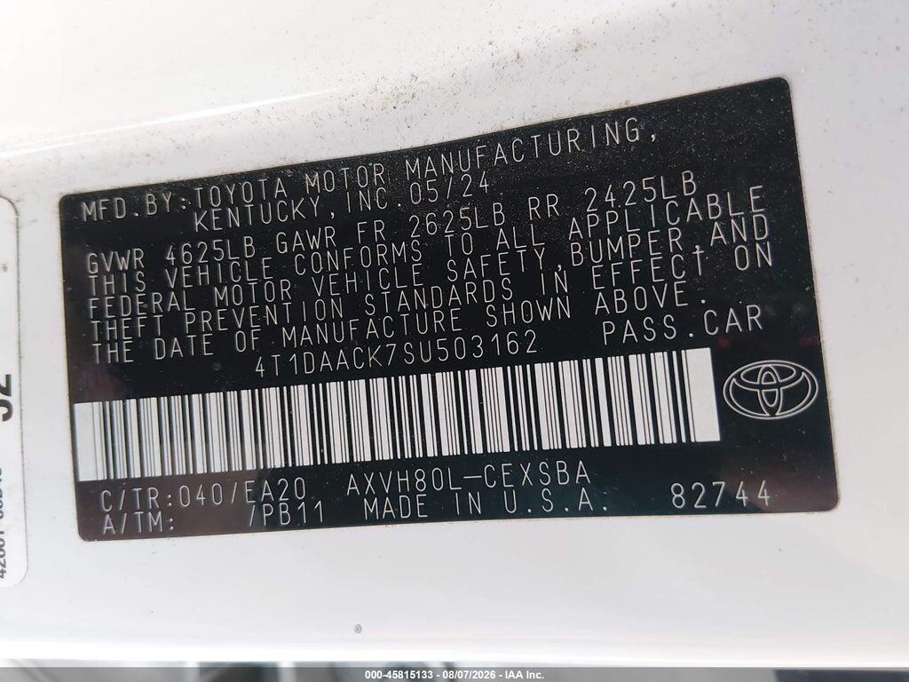 4T1DAACK7SU503162 2025 TOYOTA CAMRY photo no. 9
