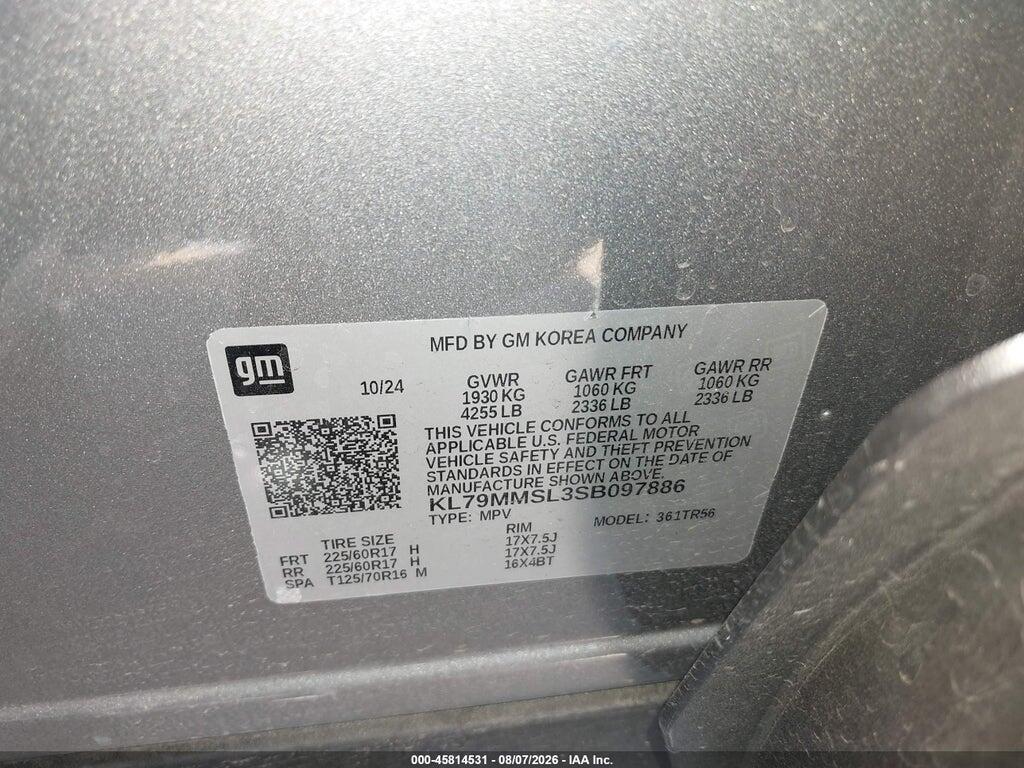 KL79MMSL3SB097886 2025 CHEVROLET TRAILBLAZER photo no. 9
