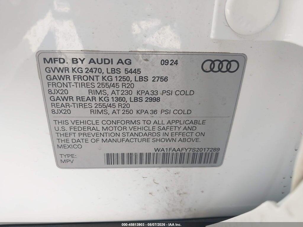 WA1FAAFY7S2017289 2025 AUDI Q5 photo no. 9
