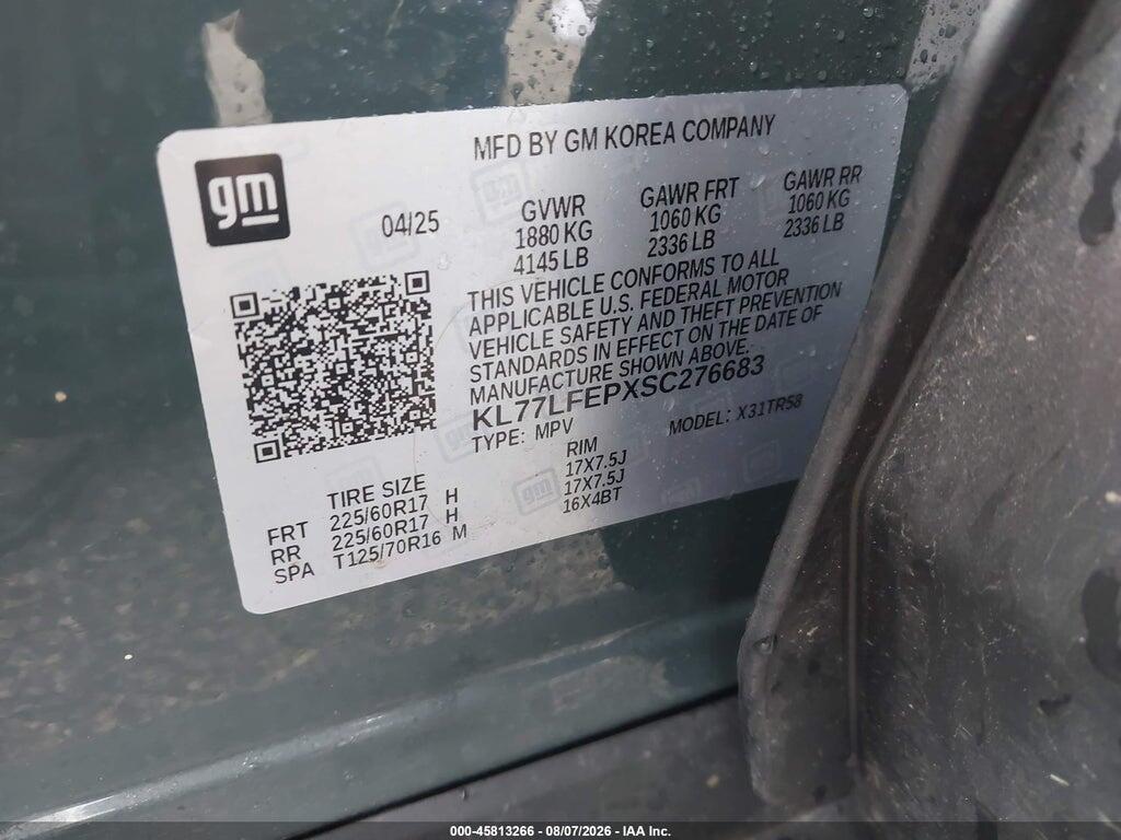 KL77LFEPXSC276683 2025 CHEVROLET TRAX photo no. 9