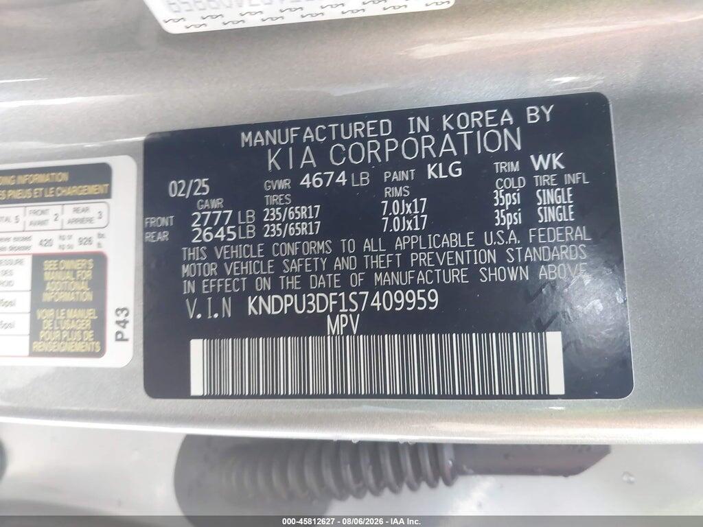 KNDPU3DF1S7409959 2025 KIA SPORTAGE photo no. 9