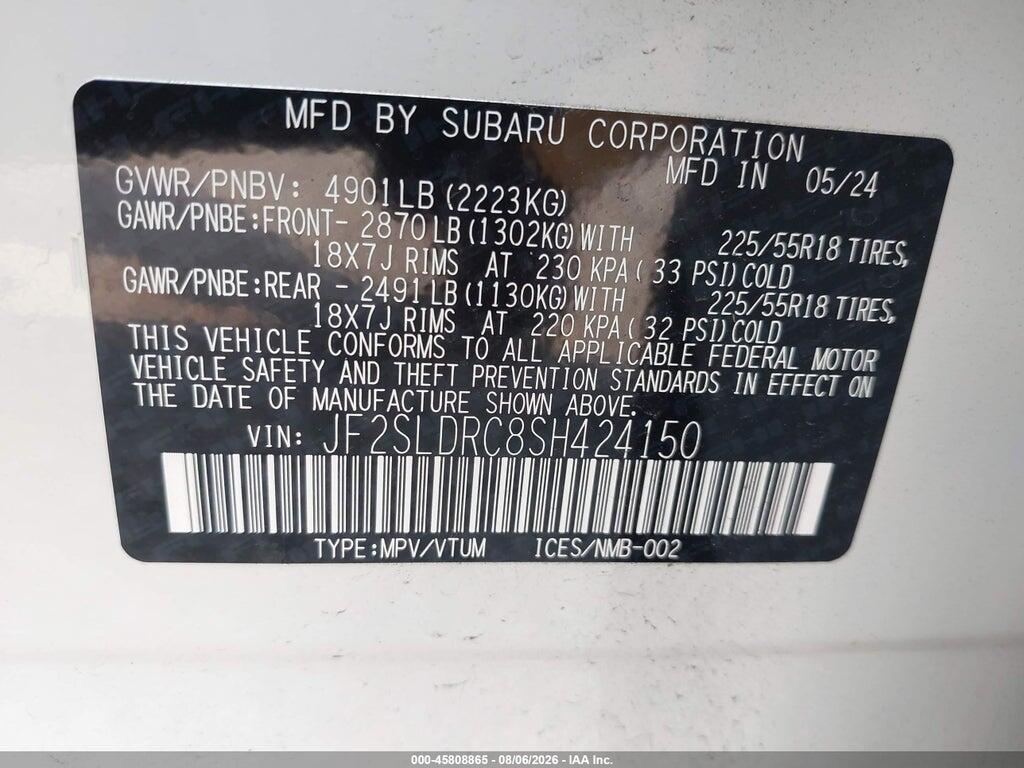 JF2SLDRC8SH424150 2025 SUBARU FORESTER photo no. 9