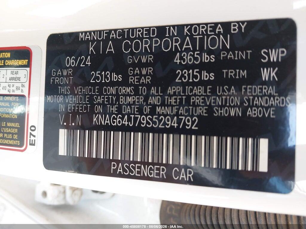 KNAG64J79S5294792 2025 KIA K5 photo no. 9
