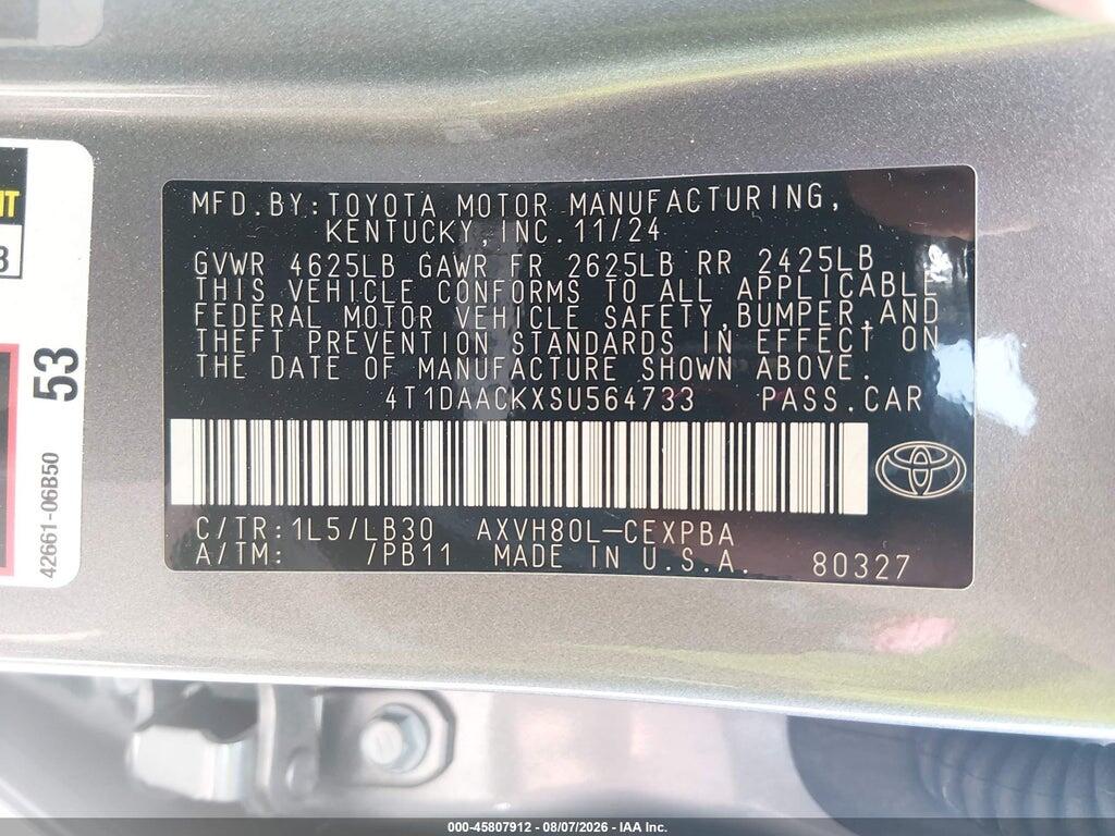 4T1DAACKXSU564733 2025 TOYOTA CAMRY photo no. 9