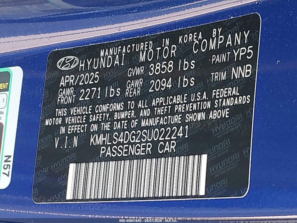 KMHLS4DG2SU022241 2025 HYUNDAI ELANTRA photo no. 9