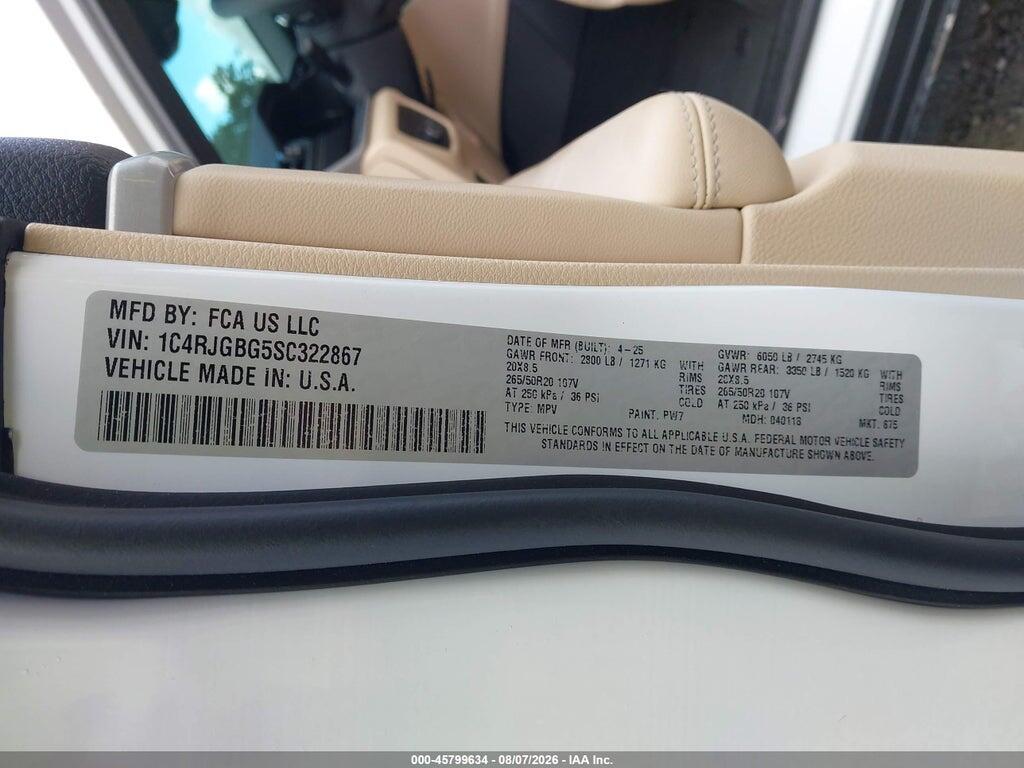 1C4RJGBG5SC322867 2025 JEEP GRAND CHEROKEE photo no. 9