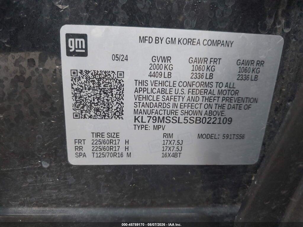 KL79MSSL5SB022109 2025 CHEVROLET TRAILBLAZER photo no. 9
