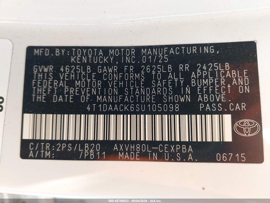 4T1DAACK6SU105098 2025 TOYOTA CAMRY photo no. 9