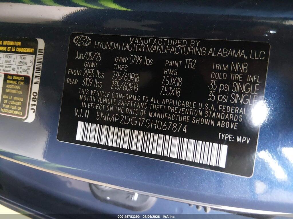 5NMP2DG17SH067874 2025 HYUNDAI SANTA FE HYBRID photo no. 9