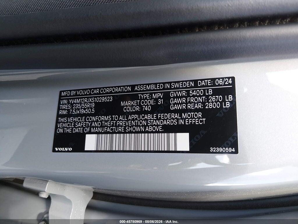 YV4M12RJXS1029523 2025 VOLVO XC60 photo no. 9