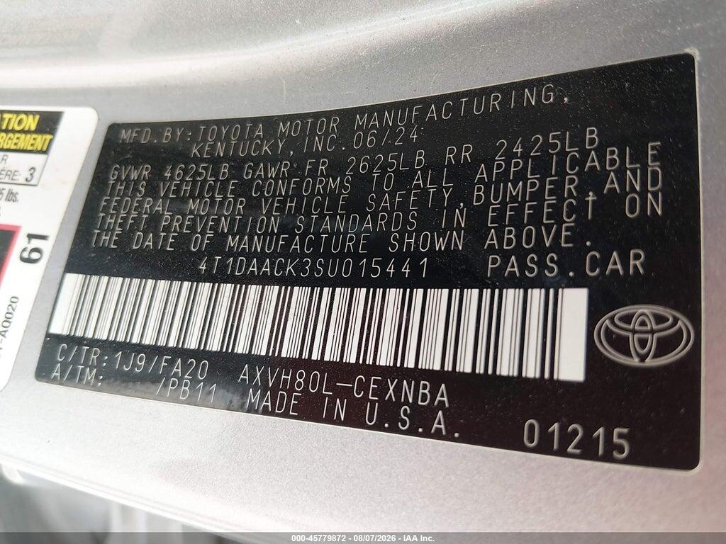 4T1DAACK3SU015441 2025 TOYOTA CAMRY photo no. 9