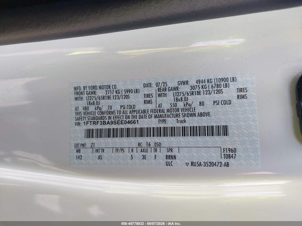 1FTRF3BA9SEE04661 2025 FORD F-350 photo no. 9