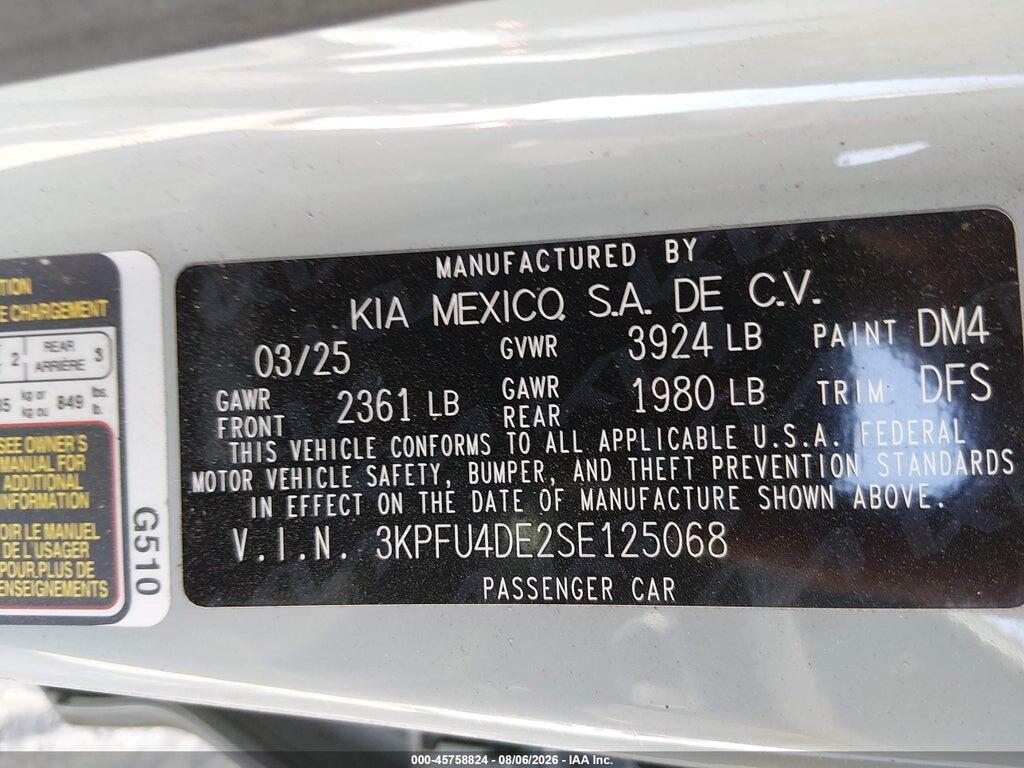 3KPFU4DE2SE125068 2025 KIA K4 photo no. 9