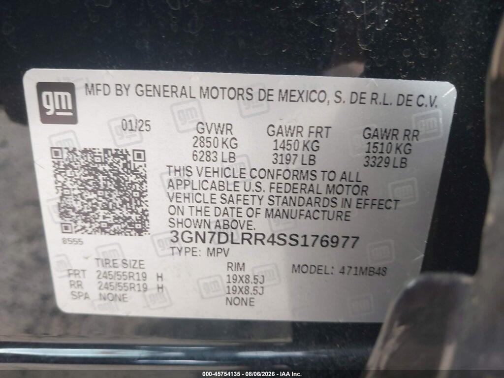3GN7DLRR4SS176977 2025 CHEVROLET EQUINOX EV photo no. 9