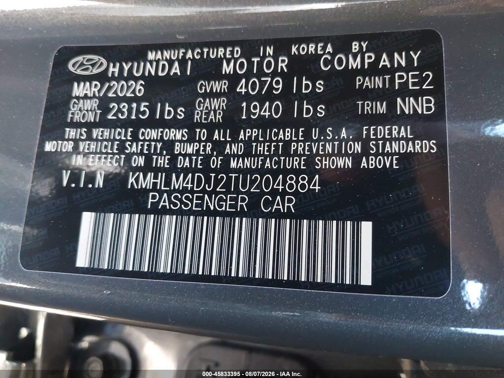 KMHLM4DJ2TU204884 2026 HYUNDAI ELANTRA HYBRID photo no. 9