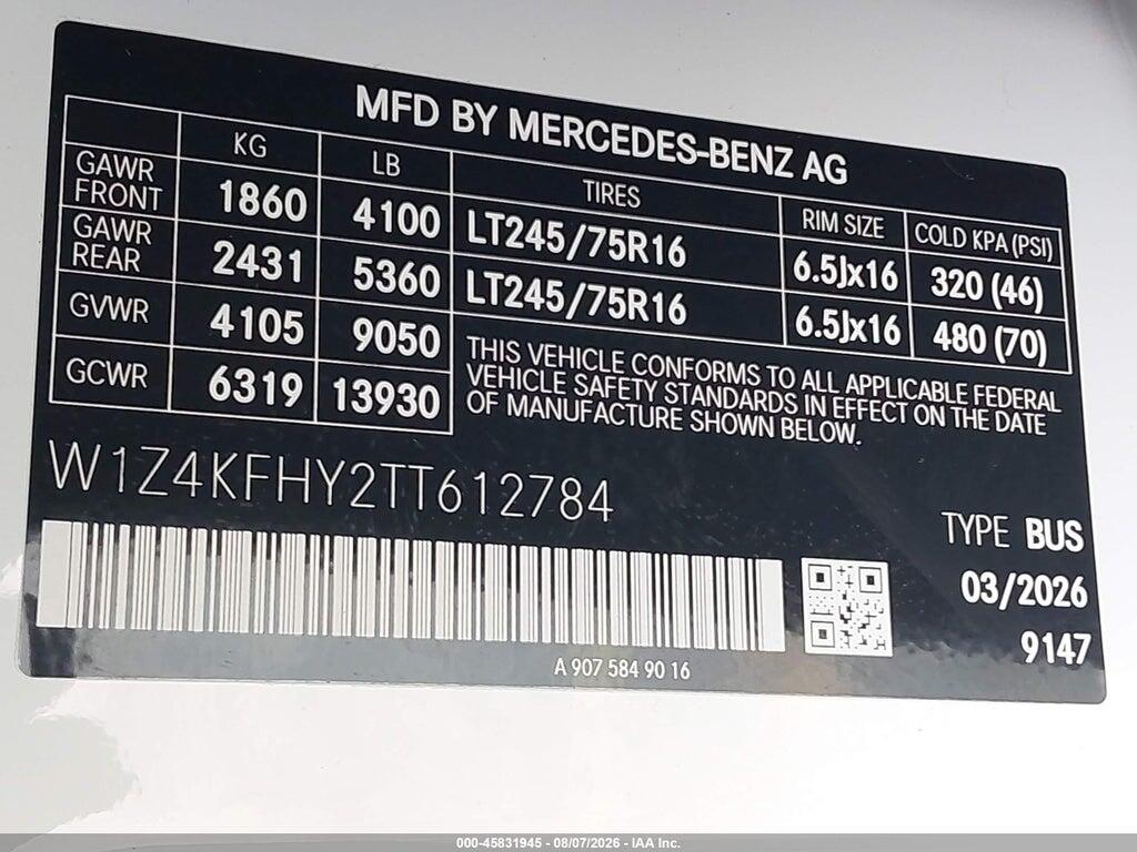 W1Z4KFHY2TT612784 2026 MERCEDES-BENZ SPRINTER 2500 photo no. 9