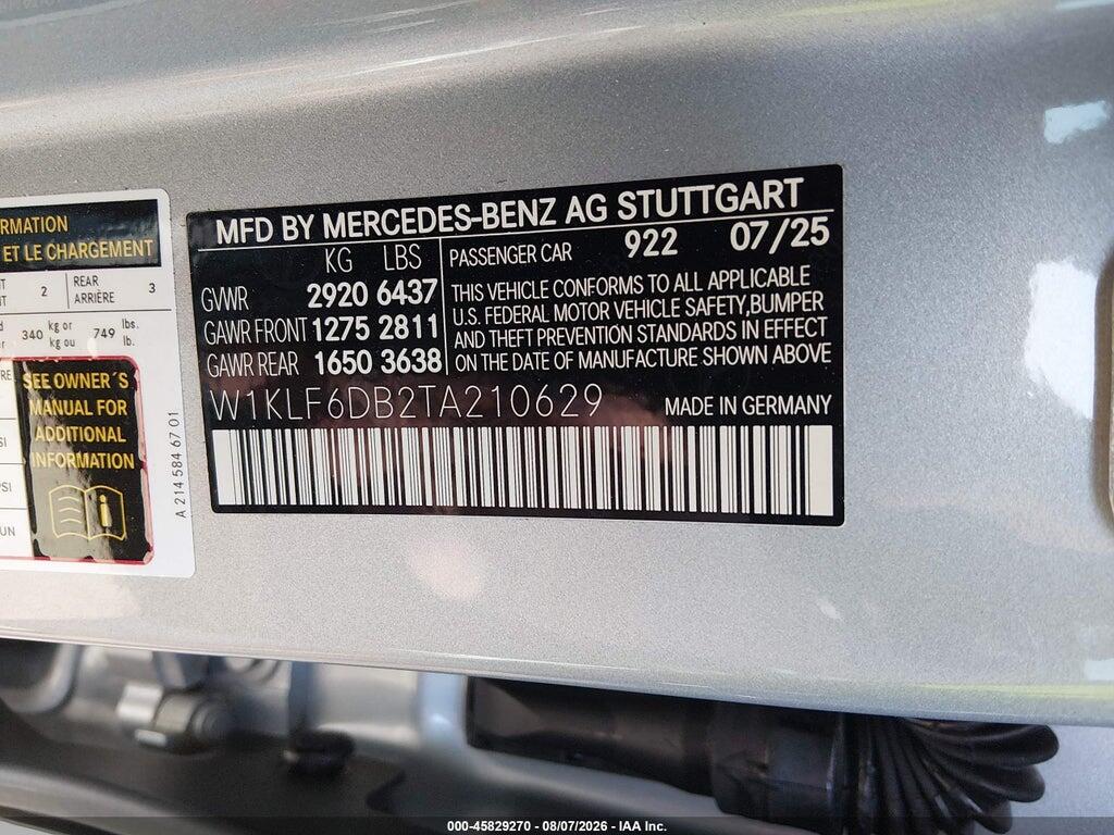 W1KLF6DB2TA210629 2026 MERCEDES-BENZ AMG E 53 E photo no. 9
