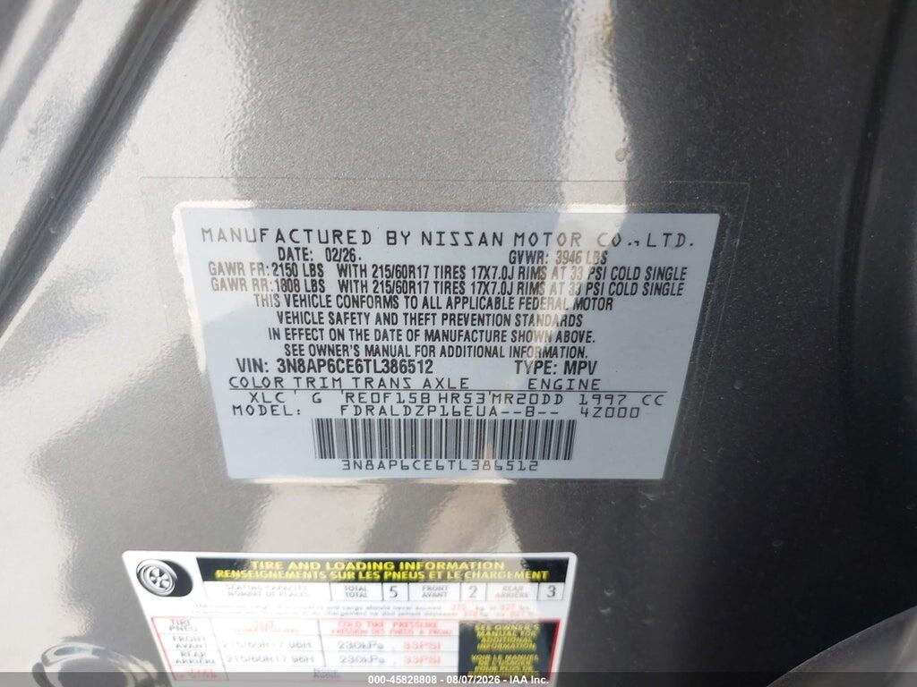 3N8AP6CE6TL386512 2026 NISSAN KICKS photo no. 9