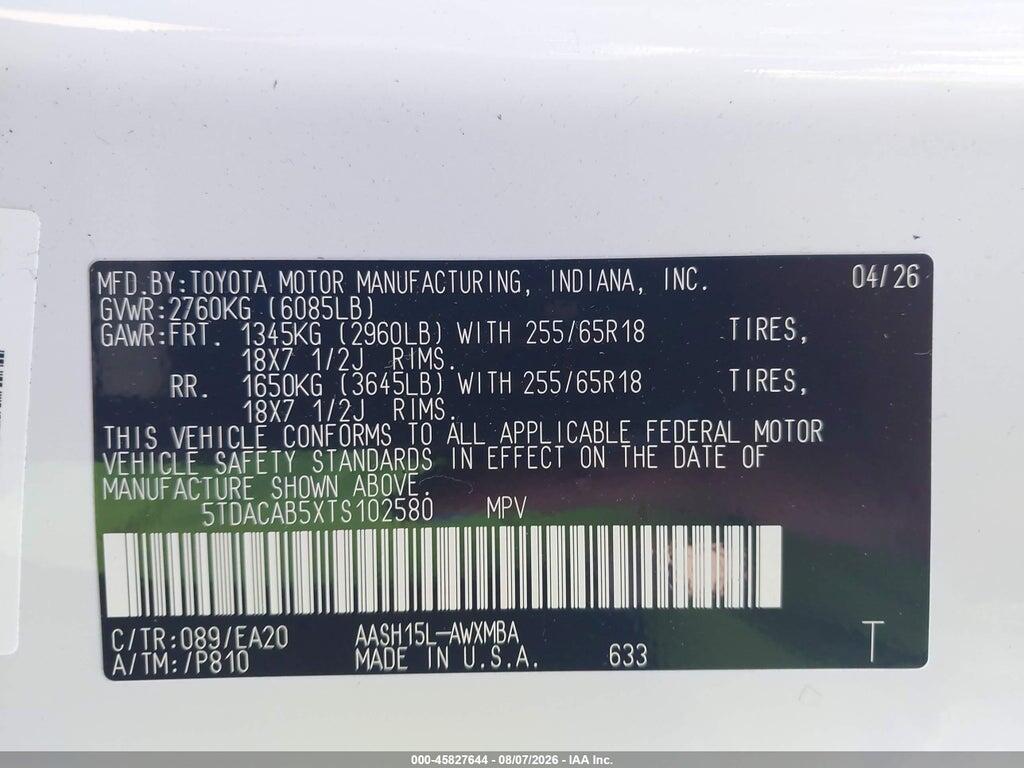 5TDACAB5XTS102580 2026 TOYOTA GRAND HIGHLANDER HYBRID photo no. 9