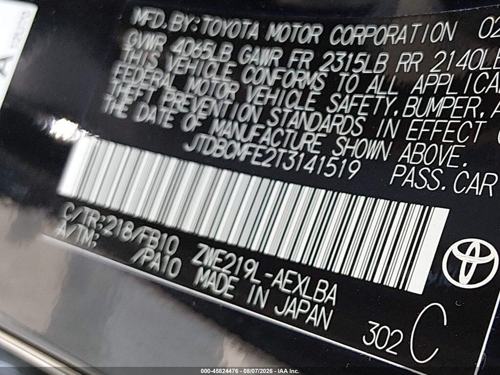 JTDBCMFE2T3141519 2026 TOYOTA COROLLA HYBRID photo no. 9