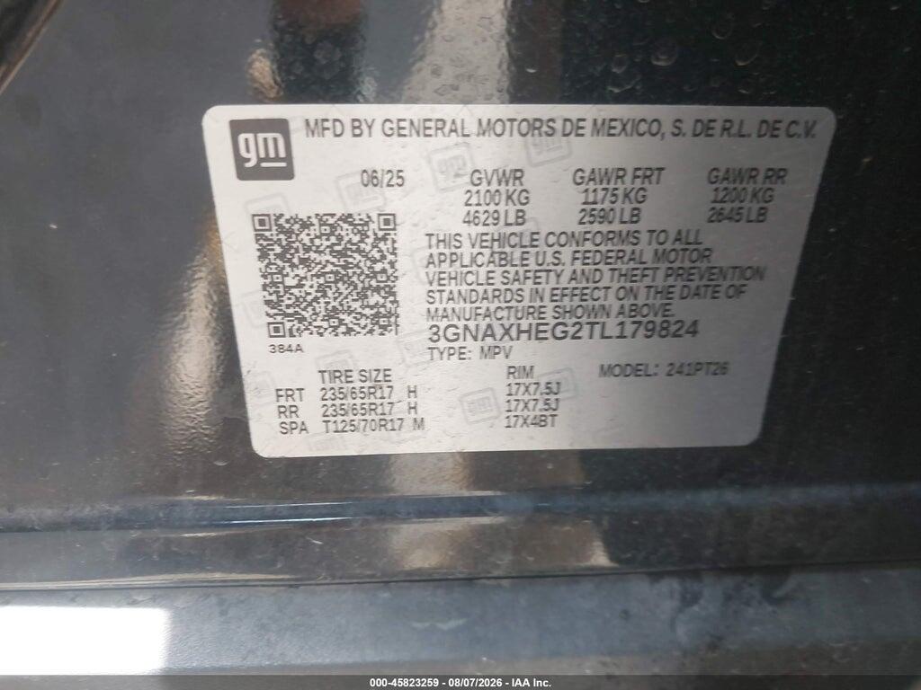 3GNAXHEG2TL179824 2026 CHEVROLET EQUINOX photo no. 9