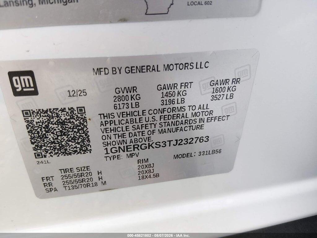 1GNERGKS3TJ232763 2026 CHEVROLET TRAVERSE photo no. 9
