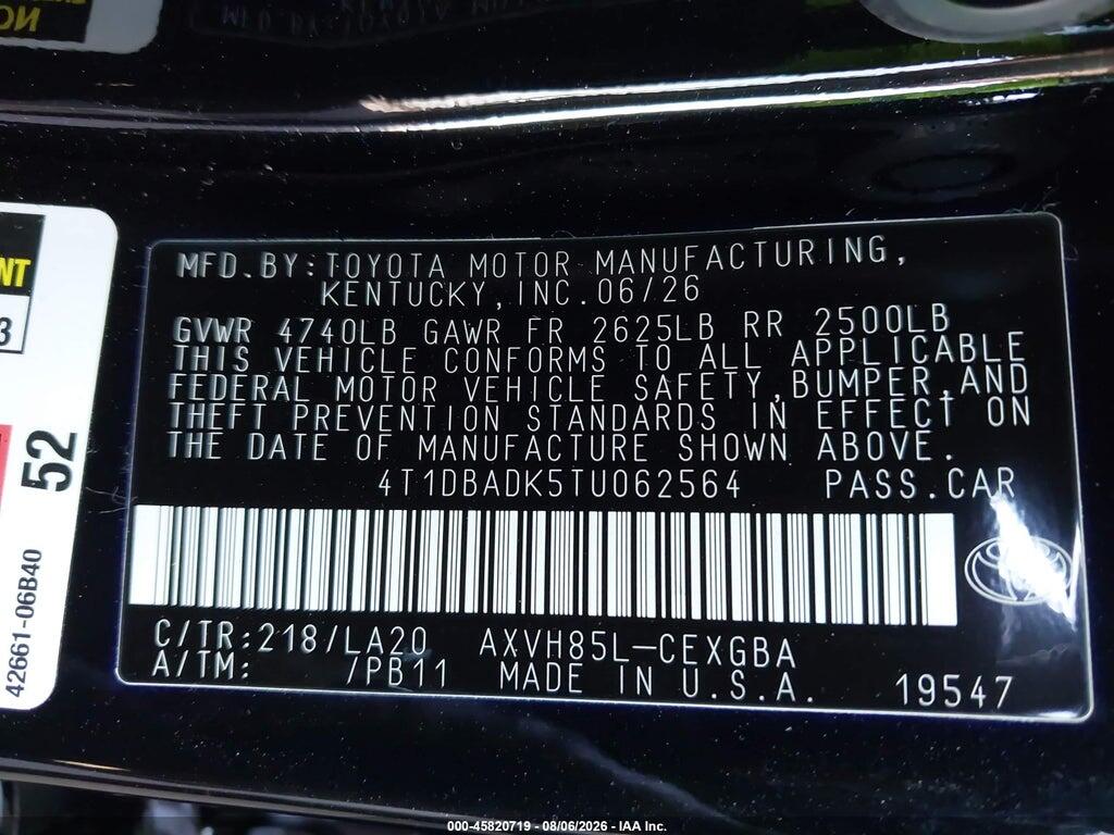 4T1DBADK5TU062564 2026 TOYOTA CAMRY photo no. 9
