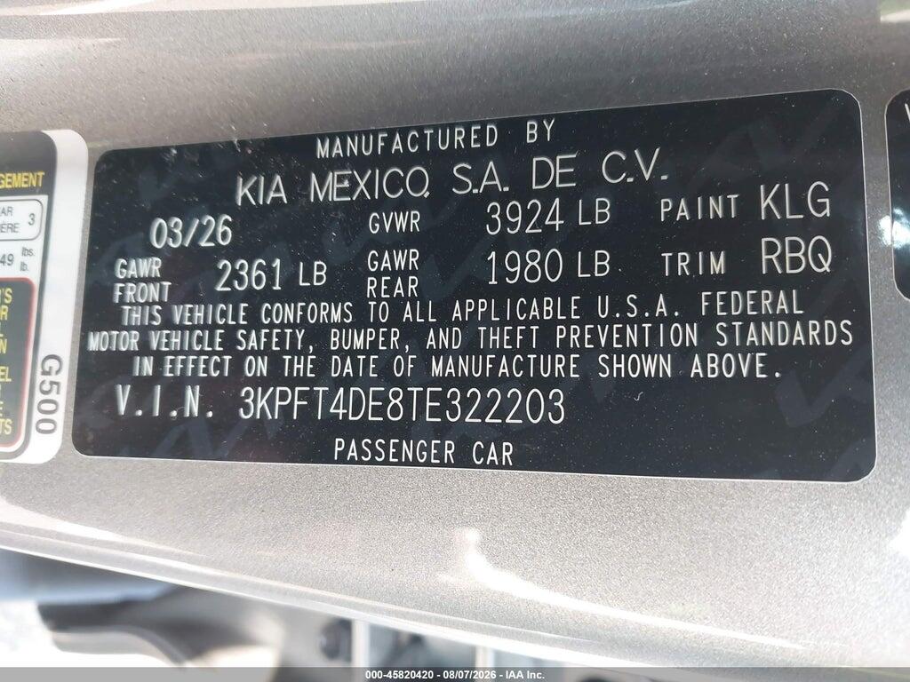 3KPFT4DE8TE322203 2026 KIA K4 photo no. 9