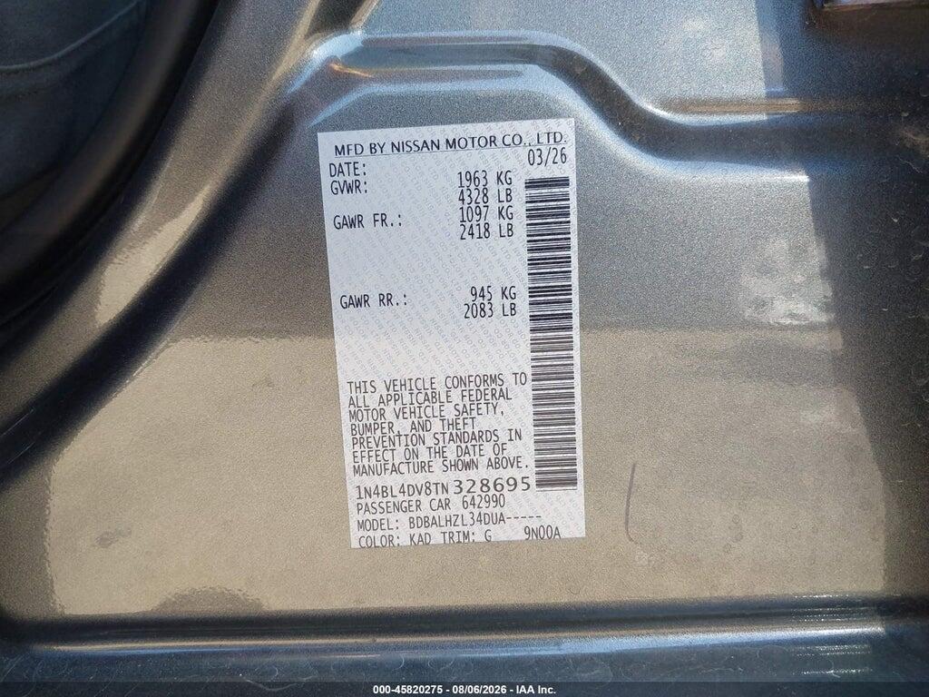 1N4BL4DV8TN328695 2026 NISSAN ALTIMA photo no. 9