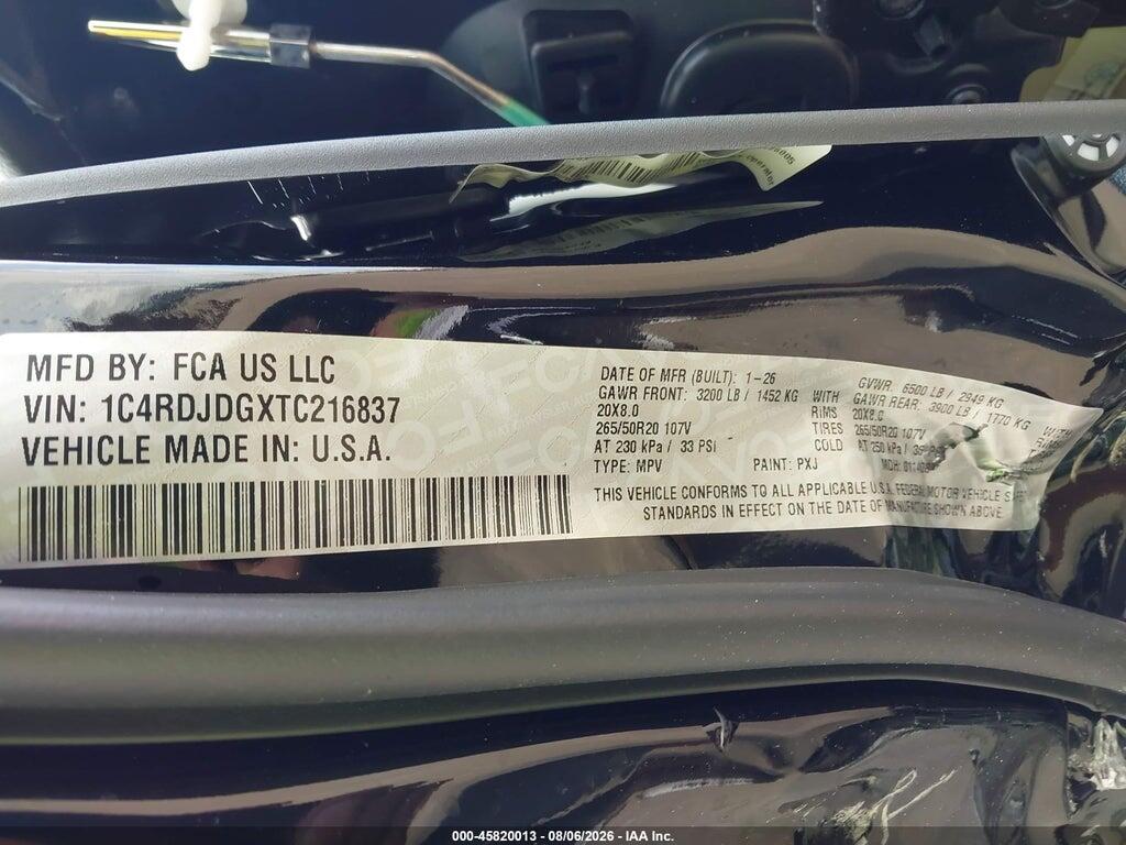 1C4RDJDGXTC216837 2026 DODGE DURANGO photo no. 9