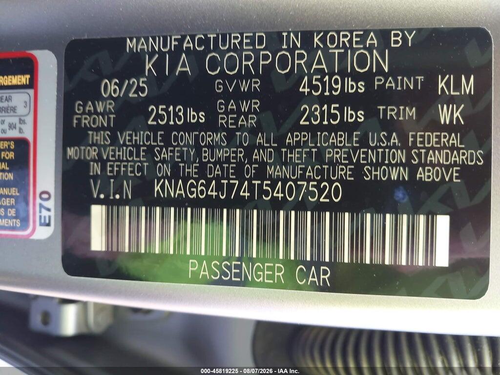 KNAG64J74T5407520 2026 KIA K5 photo no. 9