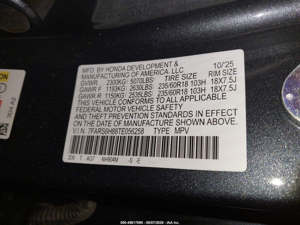 7FARS6H88TE056258 2026 HONDA CR-V HYBRID photo no. 9