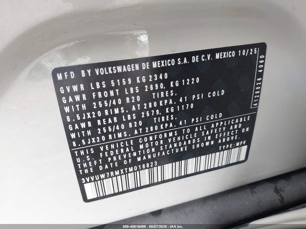 3VVUW7RMXTM016823 2026 VOLKSWAGEN TIGUAN photo no. 9