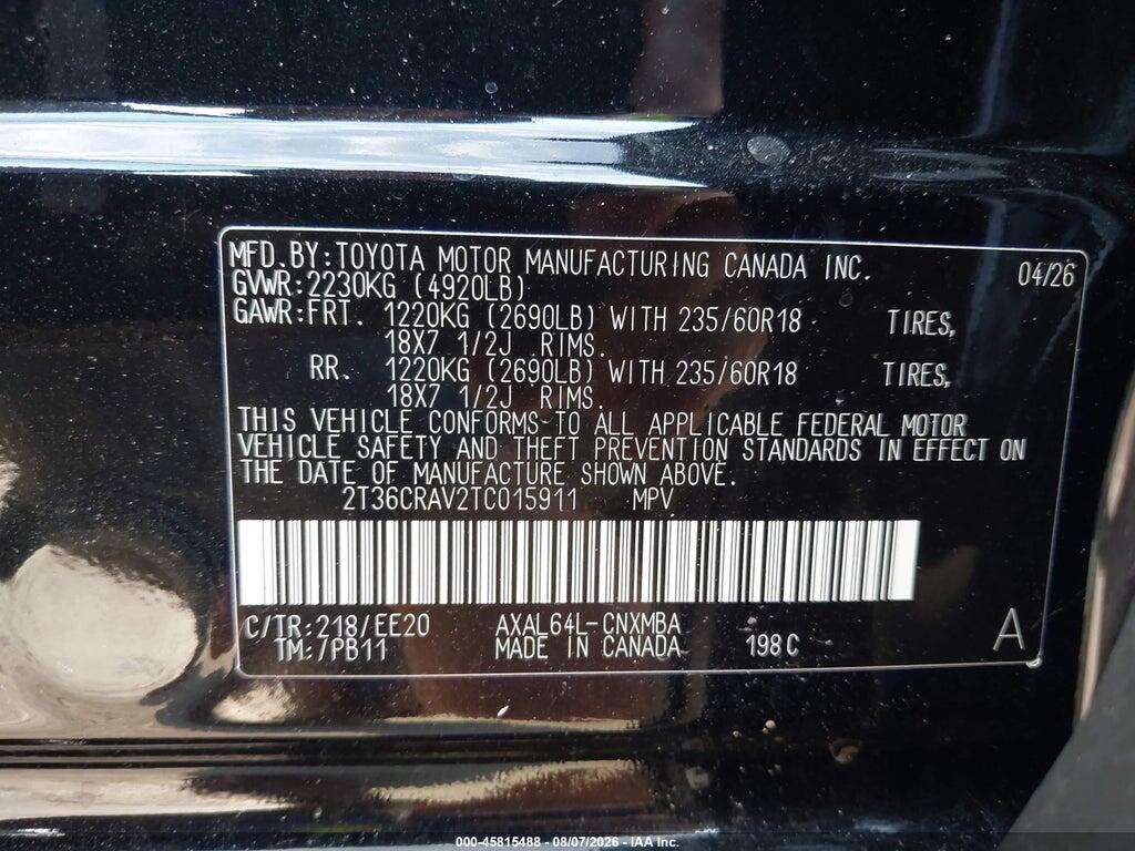 2T36CRAV2TC015911 2026 TOYOTA RAV4 photo no. 9