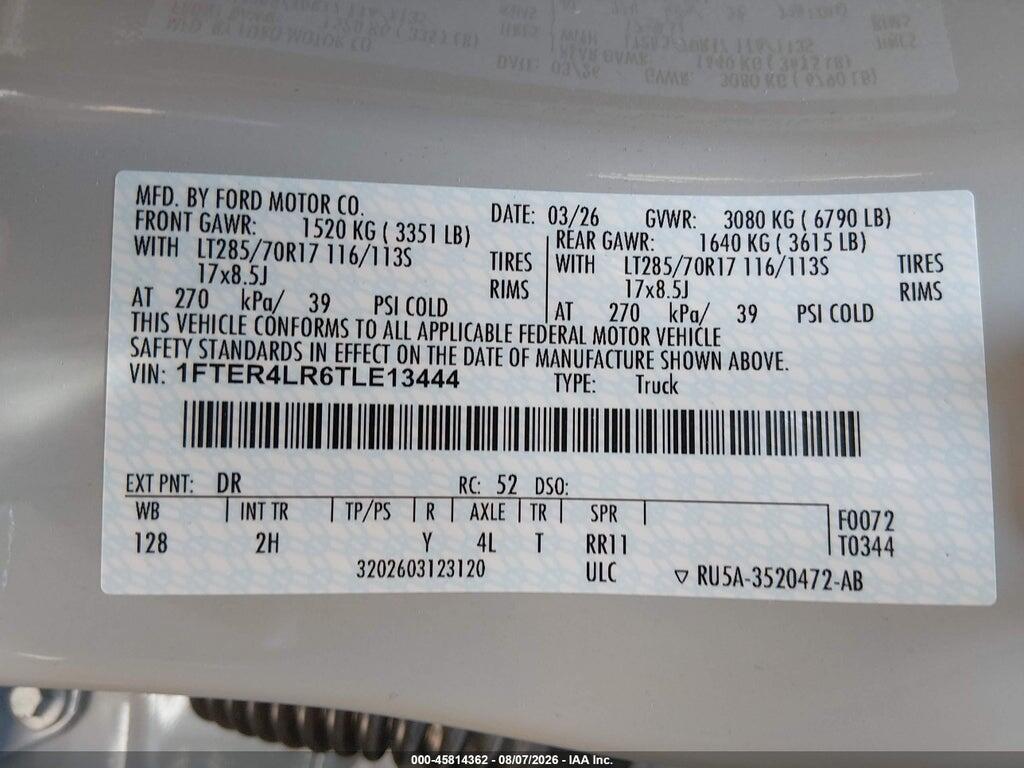 1FTER4LR6TLE13444 2026 FORD RANGER photo no. 9