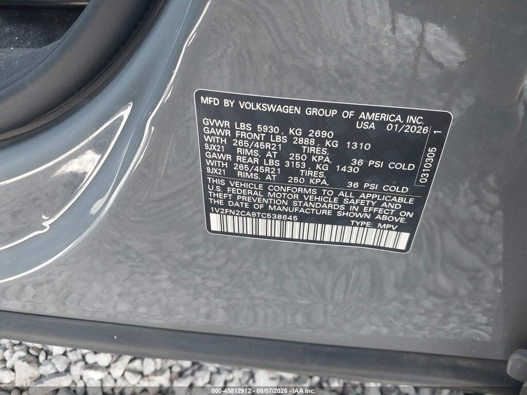 1V2FN2CA9TC538645 2026 VOLKSWAGEN ATLAS photo no. 9