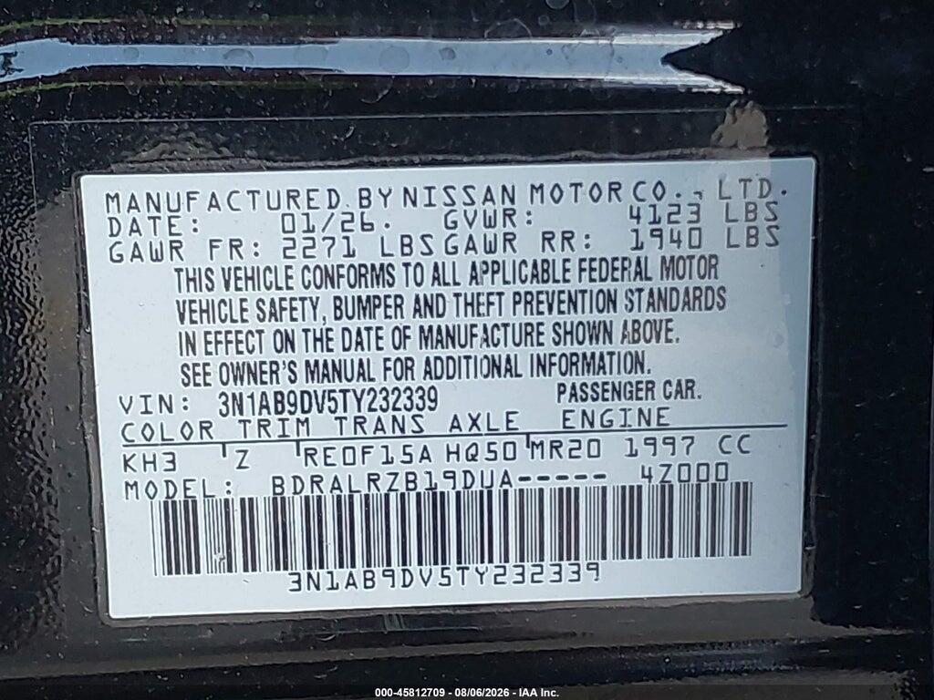 3N1AB9DV5TY232339 2026 NISSAN SENTRA photo no. 9