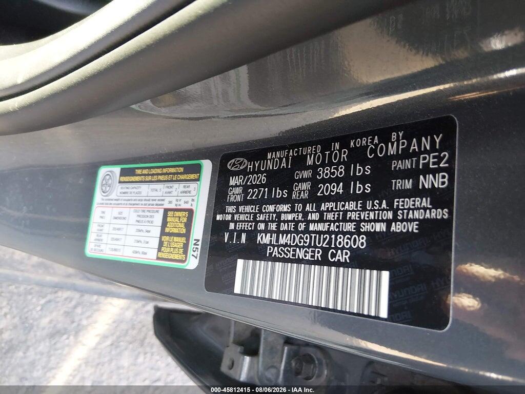 KMHLM4DG9TU218608 2026 HYUNDAI ELANTRA photo no. 9