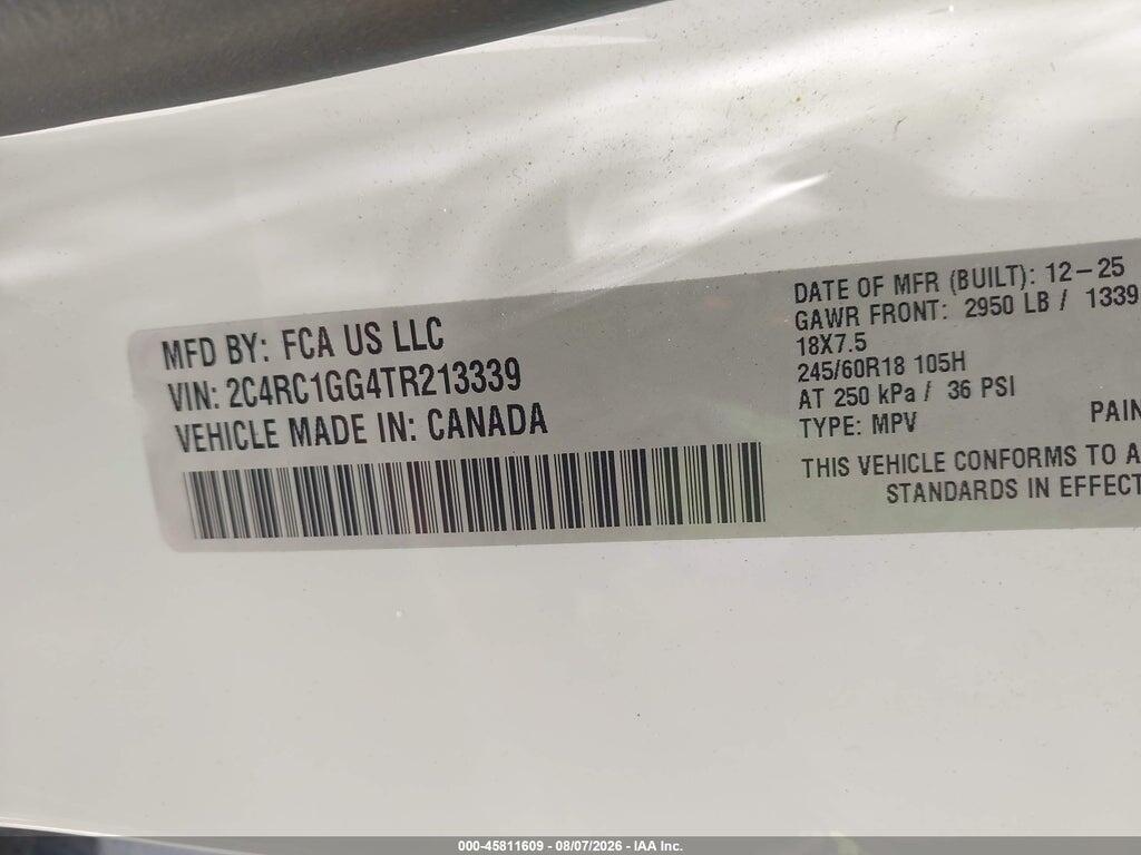 2C4RC1GG4TR213339 2026 CHRYSLER PACIFICA photo no. 9