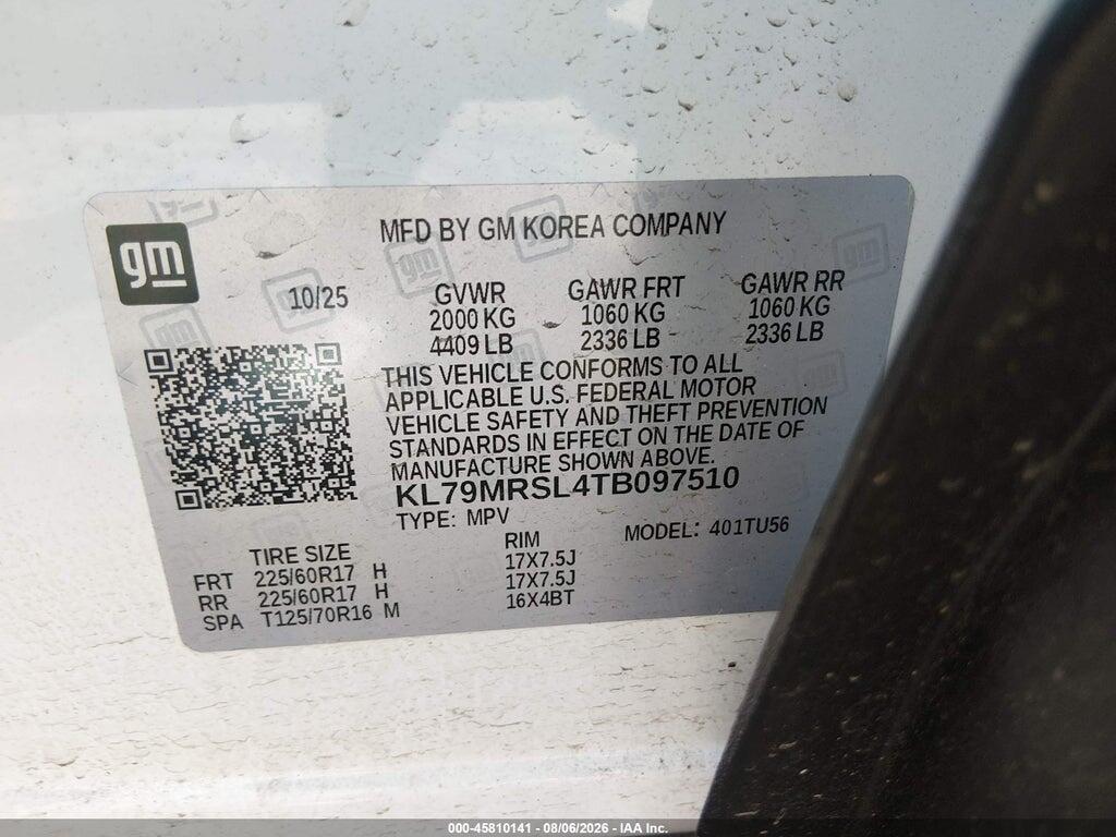 KL79MRSL4TB097510 2026 CHEVROLET TRAILBLAZER photo no. 9
