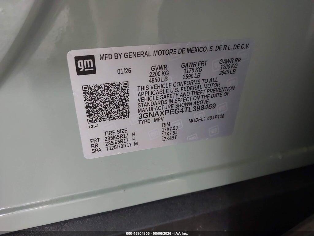 3GNAXPEG4TL398469 2026 CHEVROLET EQUINOX photo no. 9