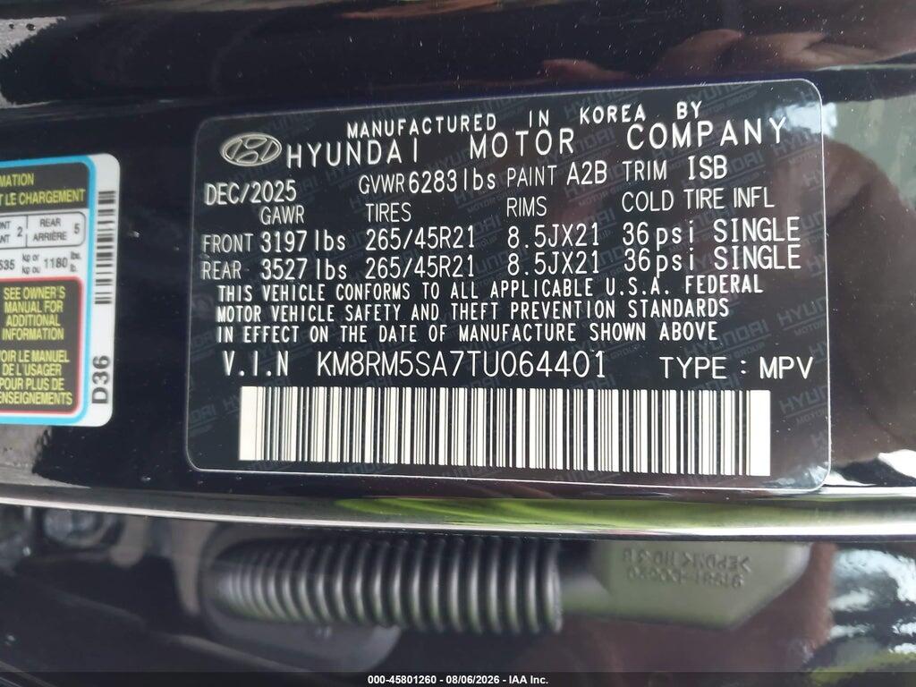 KM8RM5SA7TU064401 2026 HYUNDAI PALISADE HEV photo no. 9