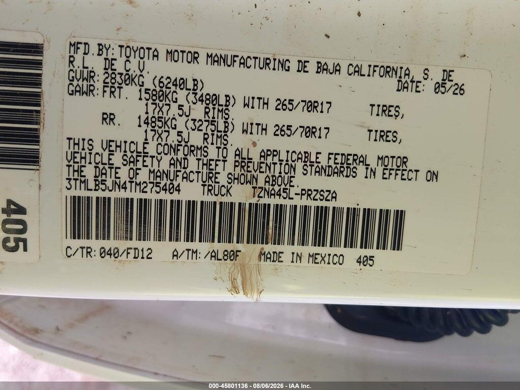 3TMLB5JN4TM275404 2026 TOYOTA TACOMA photo no. 9